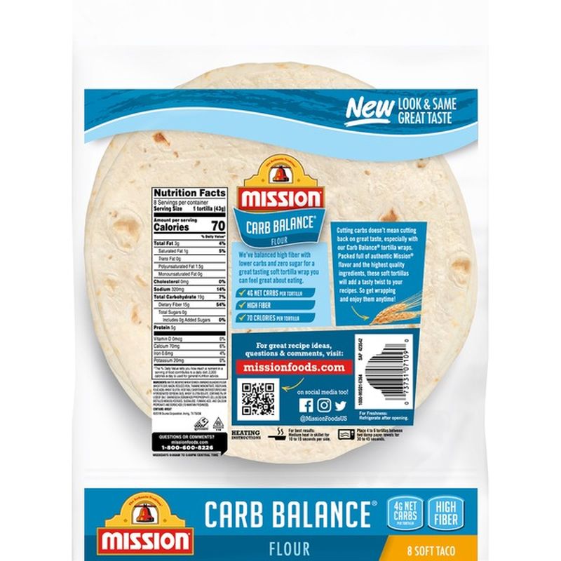 Mission Carb Balance Soft Taco Flour Tortillas (12 oz) Instacart