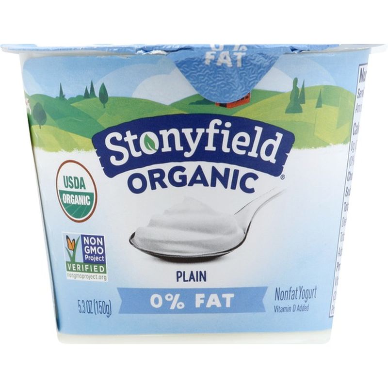 Stonyfield® Organic Organic Plain Nonfat Yogurt (5.3 oz) Instacart