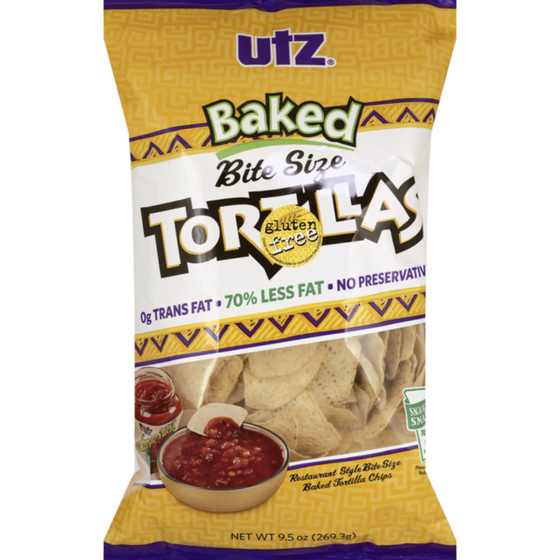 Utz Tortilla Chips, Baked, Restaurant Style, Bite Size (9.5 oz) Instacart
