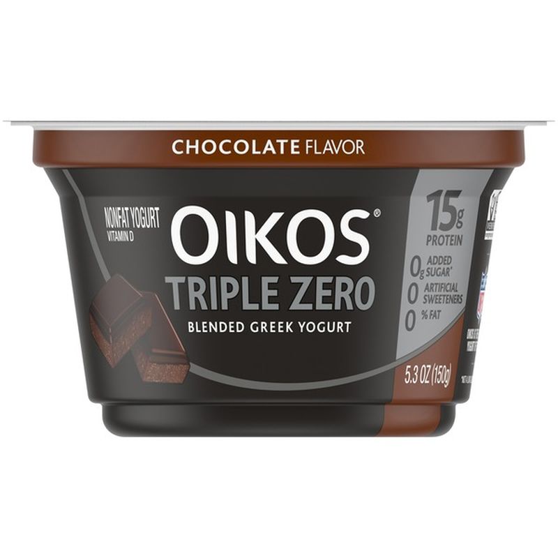 Oikos Triple Zero Chocolate Greek Yogurt (5.3 oz) Instacart