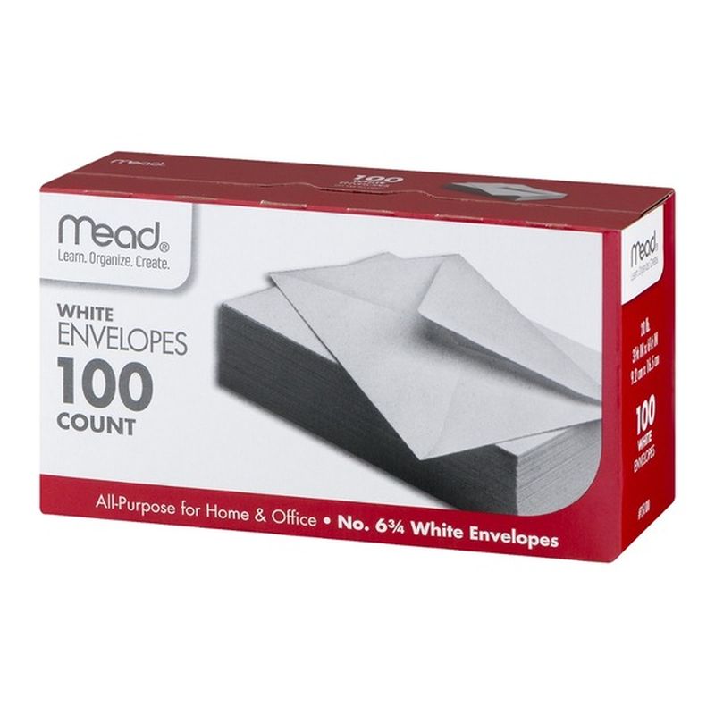 Mead No. 6 3/4 White Envelopes (100 ct) Instacart