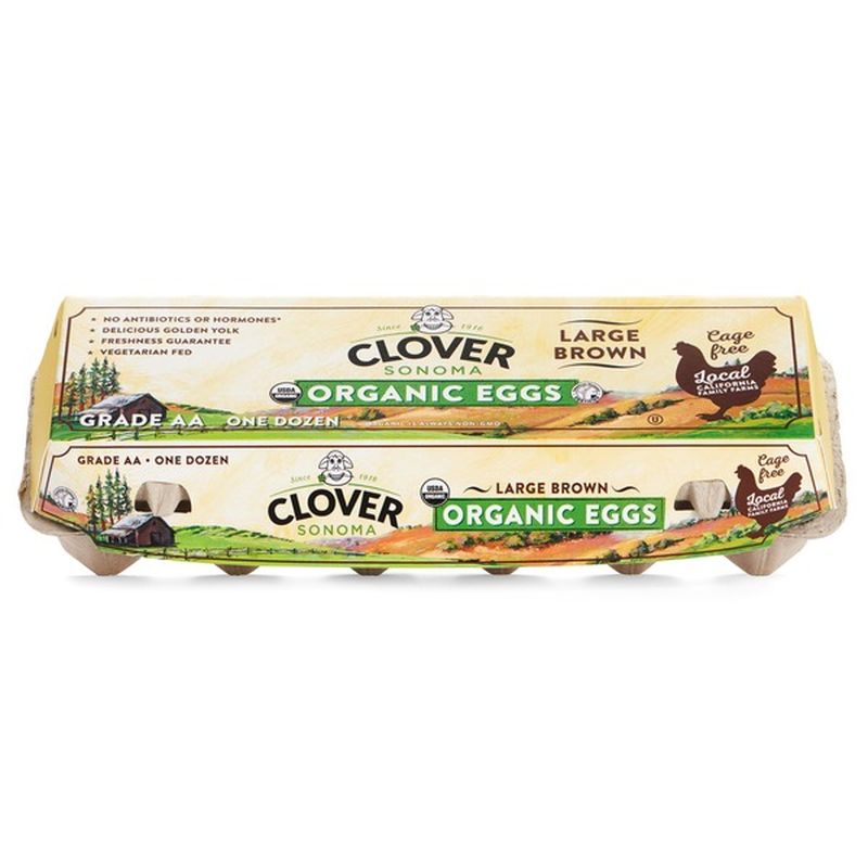 Clover Eggs, Organic, Brown, Large (12 ct) Instacart