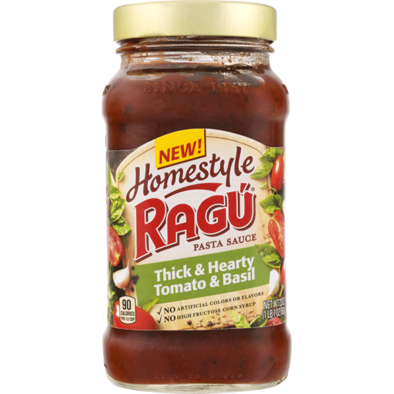 Ragu Homestyle Pasta Sauce Thick & Hearty Tomato & Basil (23 oz) from