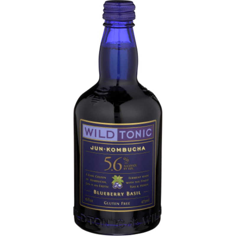 Wild Tonic Hard Jun Kombucha 5.6 ABV Blueberry Basil (16 oz) from