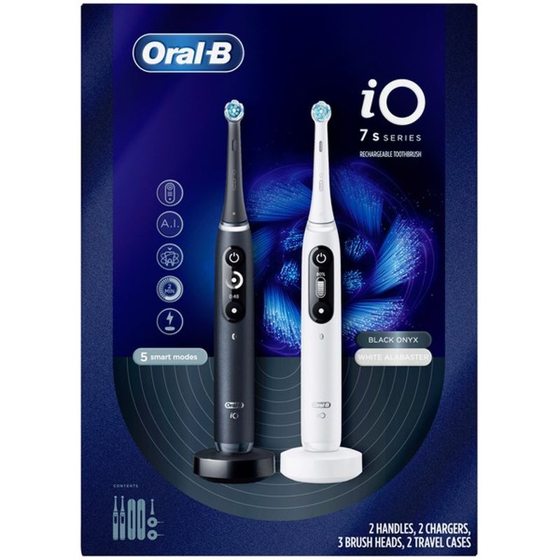 Oral-B Io Series 7S Electric Toothbrush Twin Pack, With 3 Replacement ...