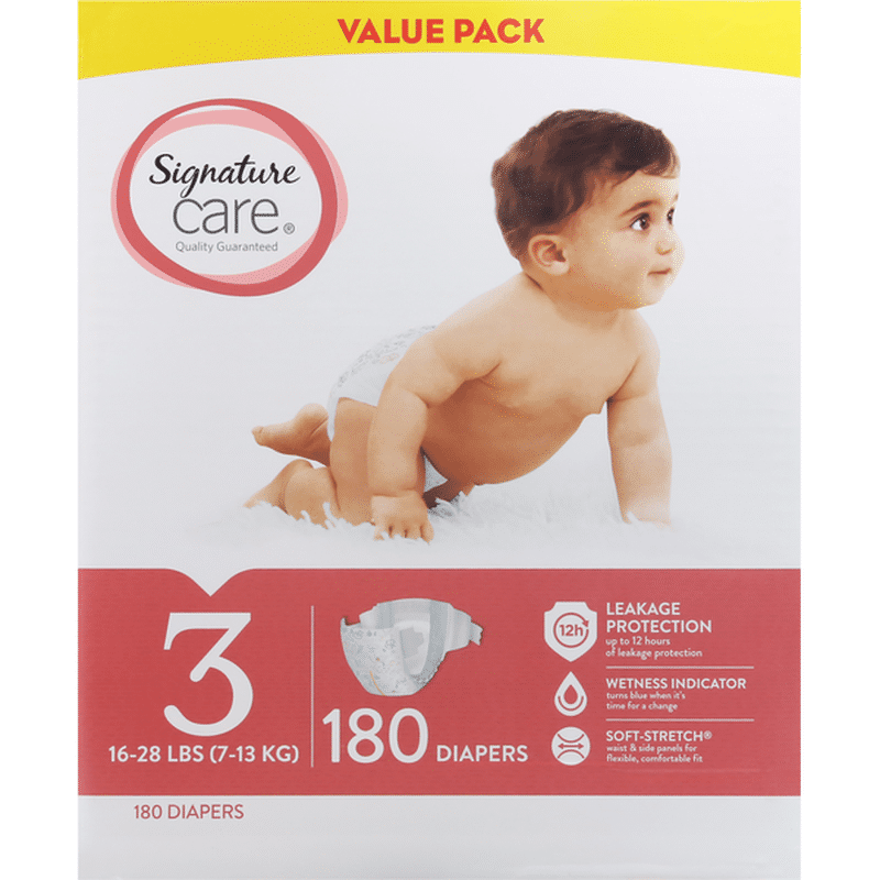 Signature Care Diapers, 3 (1628 lbs), Value Pack (180 each) Instacart