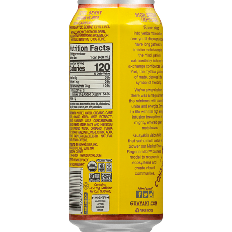 Guayaki Revel Berry Organic 15 5 Oz Instacart