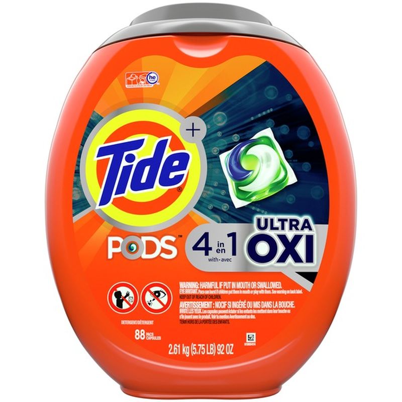 Tide Pods Ultra Oxi Liquid Laundry Detergent Pacs (88 ct) - Instacart