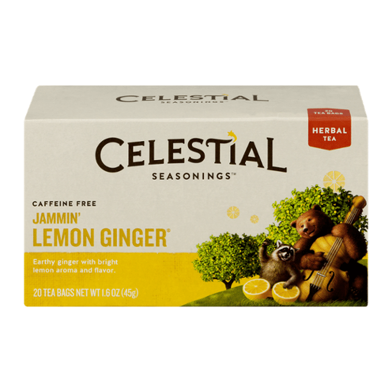 Celestial Seasonings Jammin' Lemon Ginger Caffeine Free Herbal Tea Bags