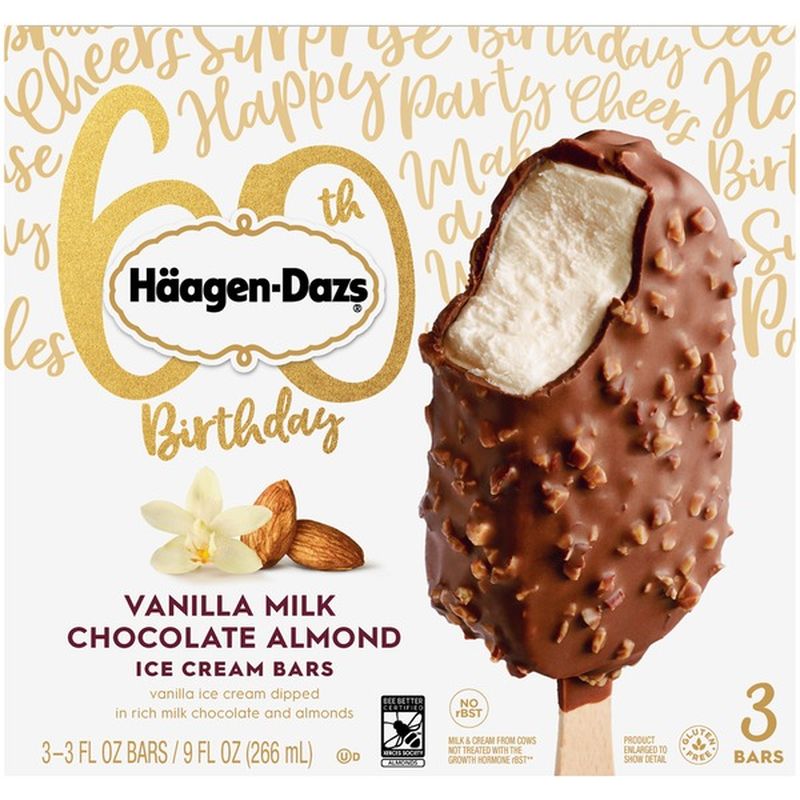 HaagenDazs Vanilla Milk Chocolate Almond Ice Cream Bars (3 ct) from