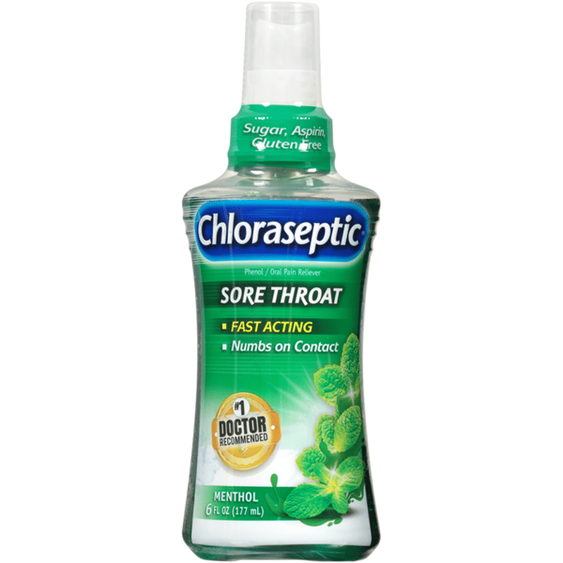 Chloraseptic Sore Throat Menthol Phenol/Oral Pain Reliever (6 fl oz ...