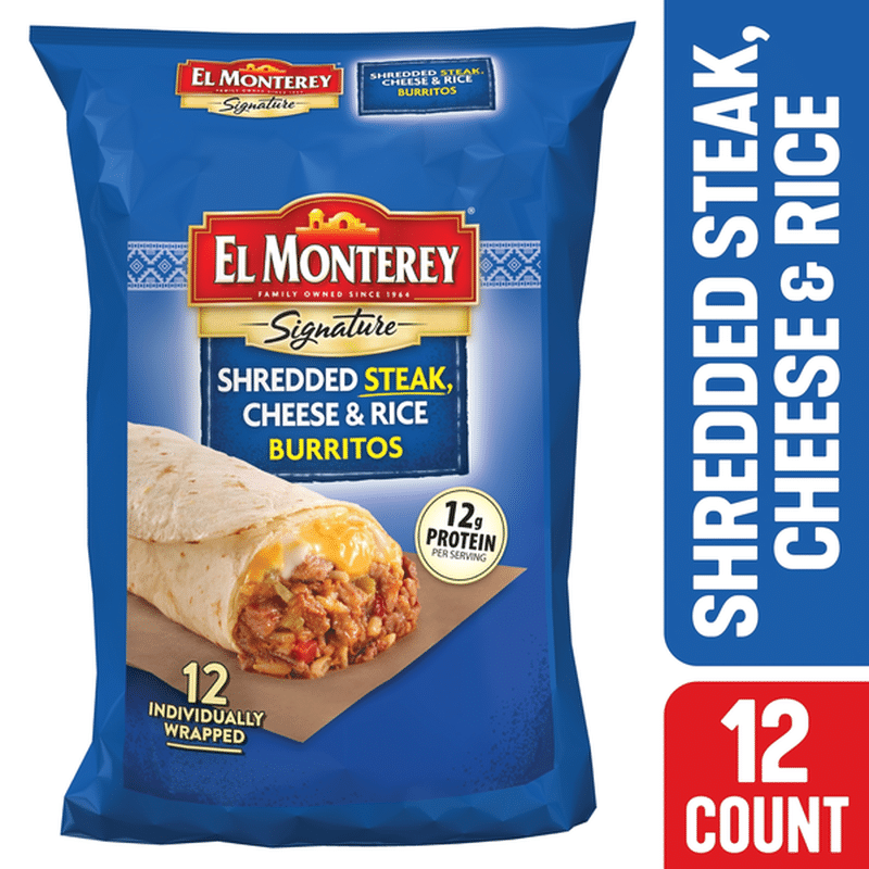 El Monterey Signature Shredded Steak & ThreeCheese Burritos (3.75 lb