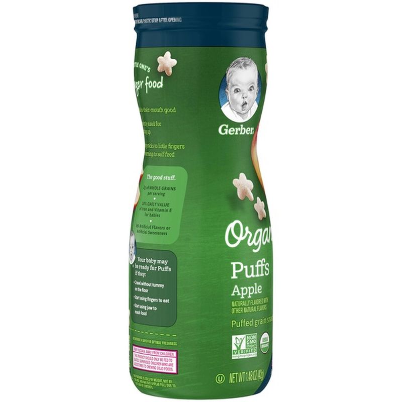 gerber organic puffs apple
