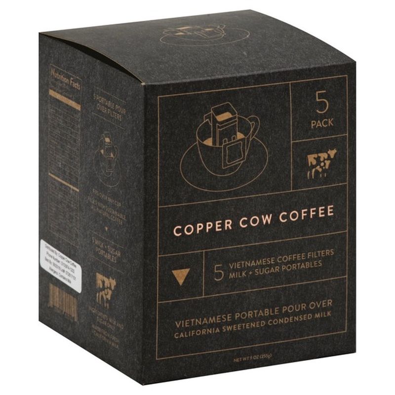 Copper Cow Coffee 7.4 oz Pour Over Kit (5ct) - Classic Latte (7.4 oz ...