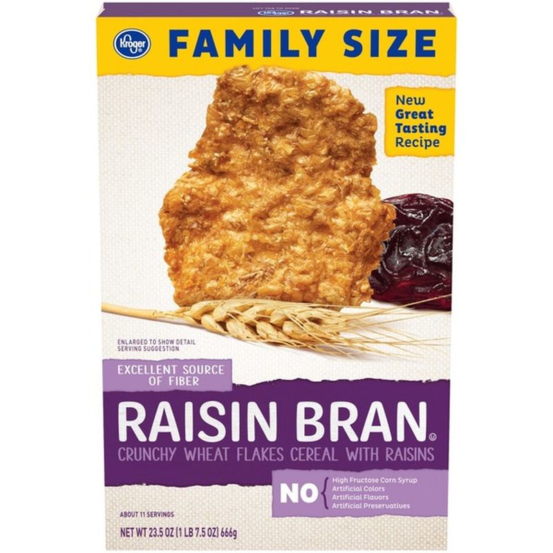 Kroger Raisin Bran Crunchy Wheat Flakes Cereal With Raisins (23.5 oz