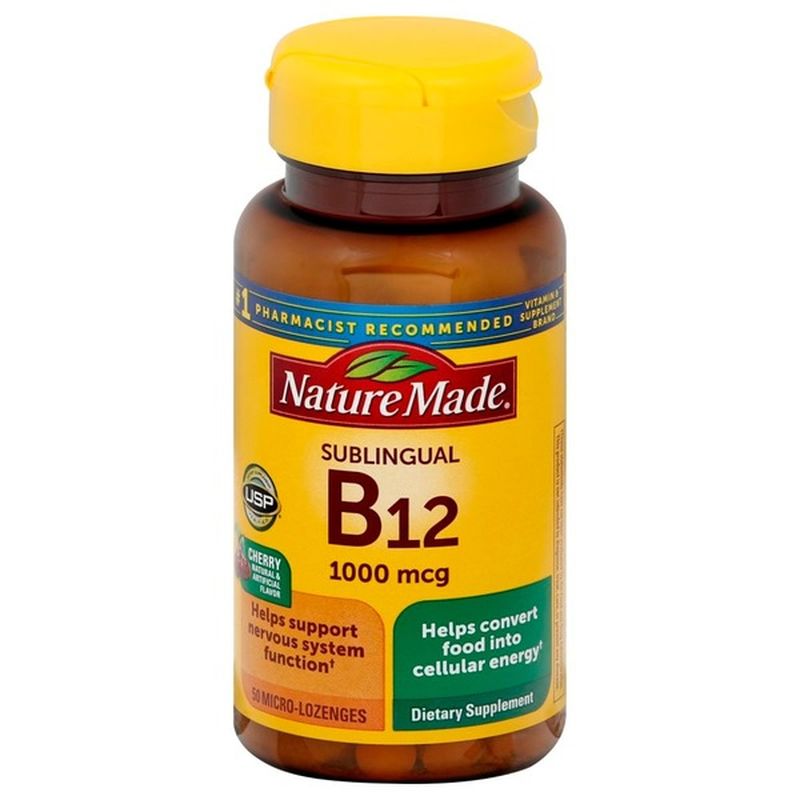 Nature Made Sublingual Vitamin B12 1000 Mcg Micro Lozenges 50 Ct From