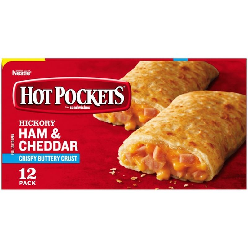 Hot Pockets Hickory Ham & Cheddar Frozen Sandwiches (54 Oz) - Instacart