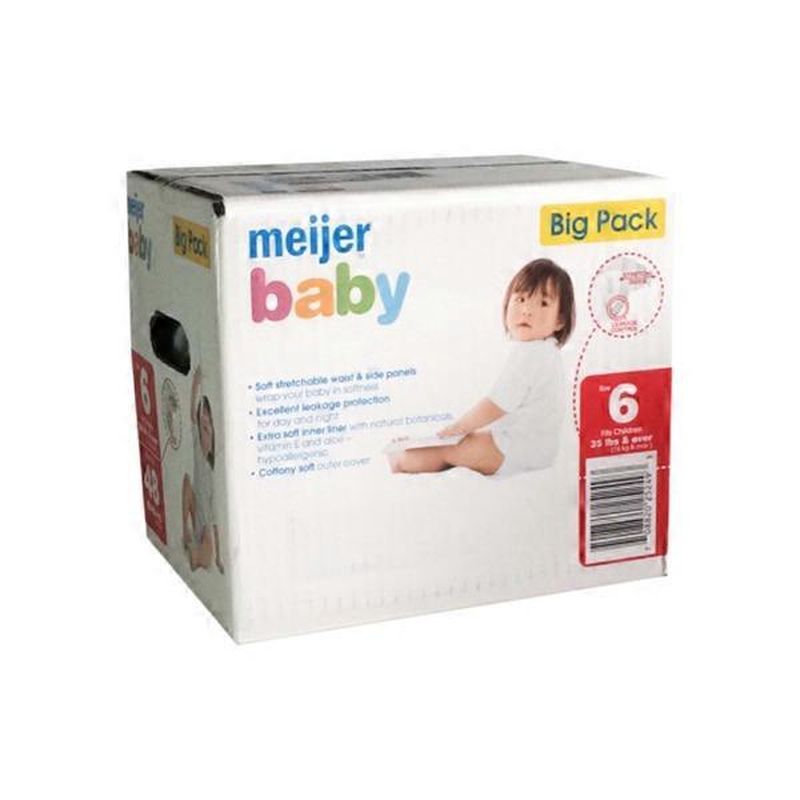 Meijer Size 6 Big Pack Baby Diapers (48 ct) Instacart