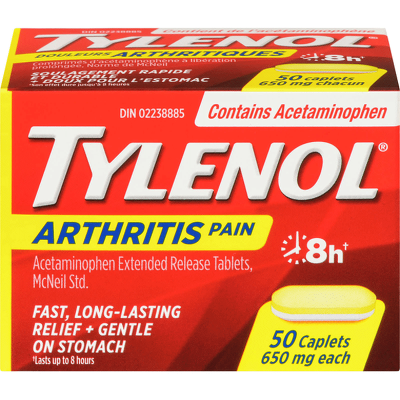 Tylenol 650mg Arthritis Pain Acetaminophen Extended Release Tablets