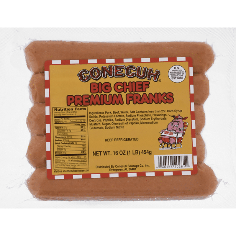 Conecuh Franks, Big Chief, Premium (16 oz) Instacart