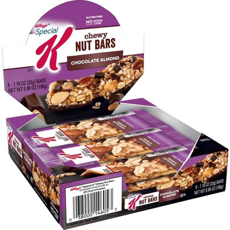 Kellogg's Chewy Nut Bars, Gluten Free, Chocolate Almond, 6 Pack (1.16 oz) Instacart