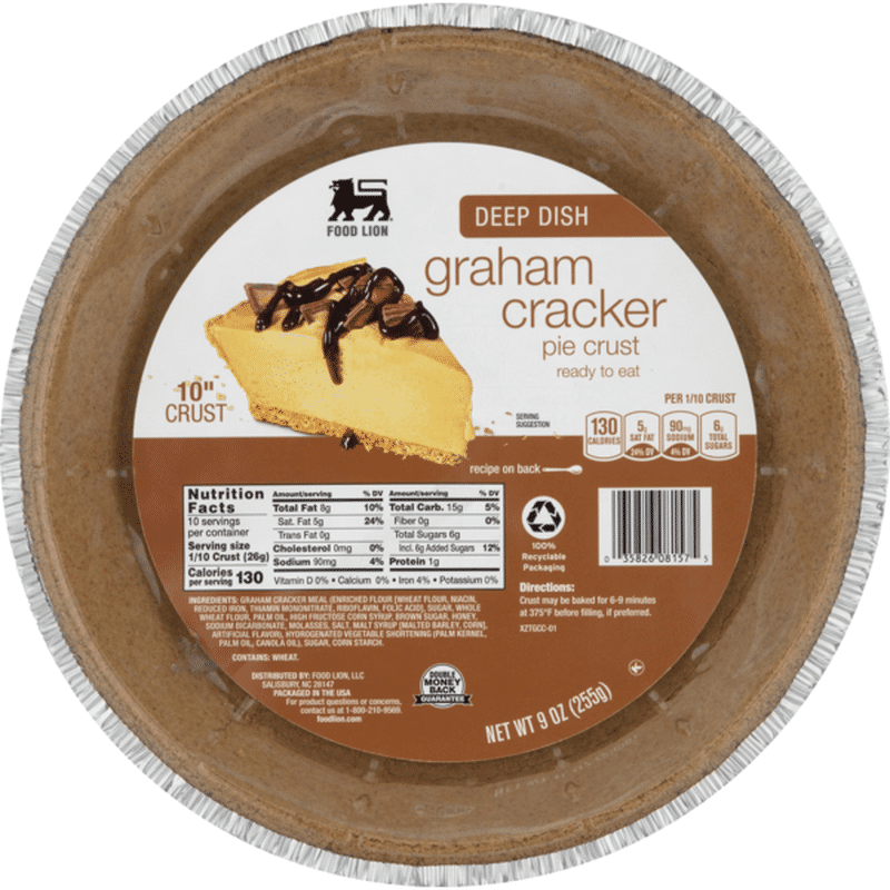 Food Lion Pie Crust, Graham Cracker, Deep Dish (9 oz) Instacart