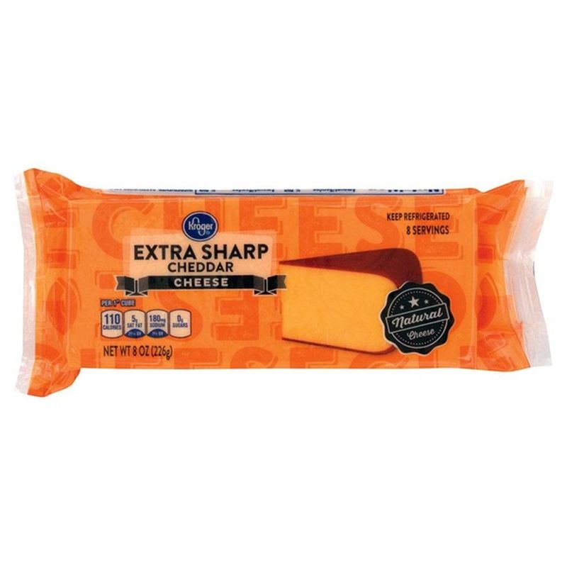 Kroger All Natural Cheese Extra Sharp Cheddar (8 oz) Instacart