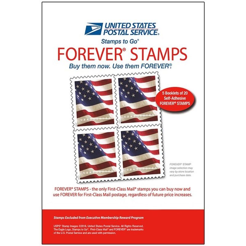 USPS First Class Flag Forever Stamp (100 ct) Instacart