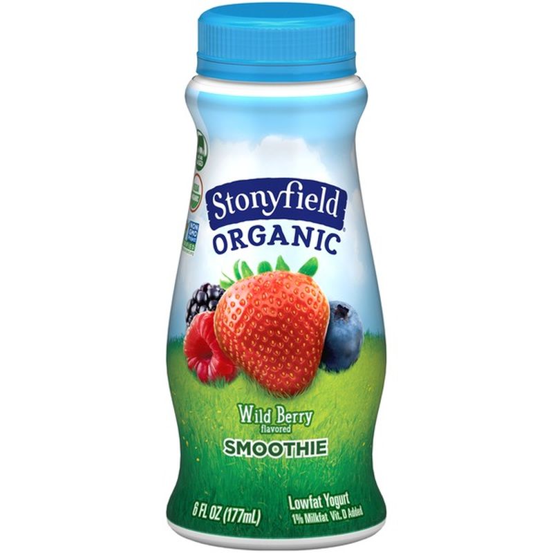 Stonyfield Organic Organic Wild Berry Lowfat Yogurt Smoothie (6 fl oz ...