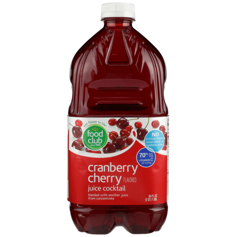 Food Club Cranberry Cherry Flavored Juice Cocktail Blended With Another