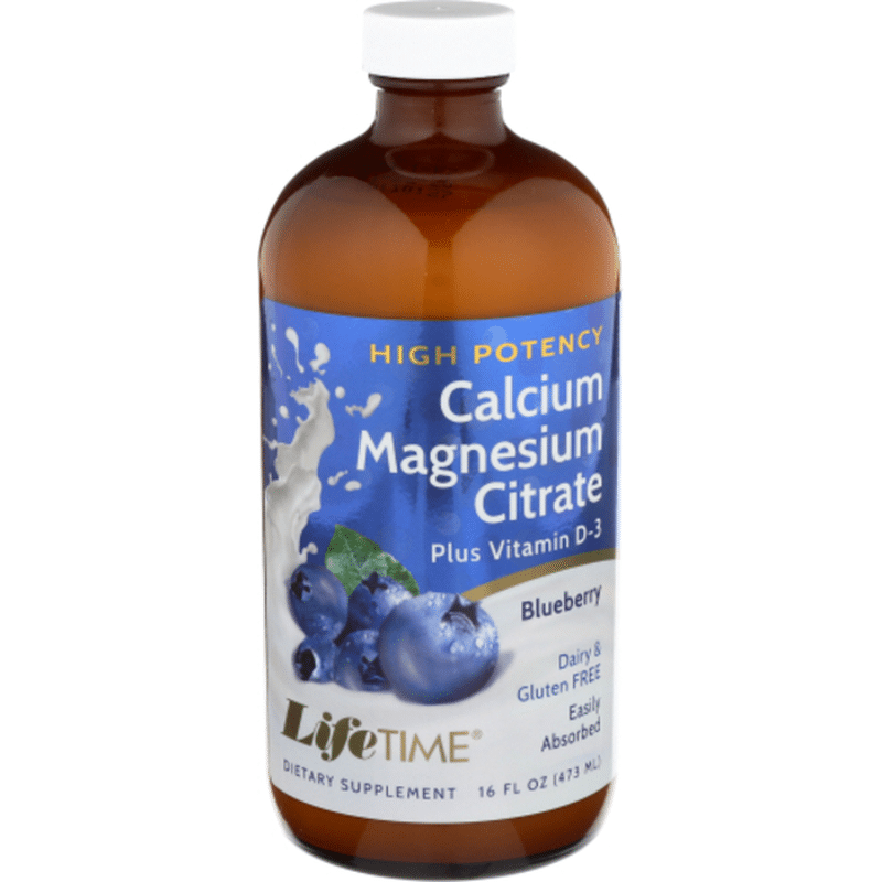 Lifetime Natural Blueberry Flavor Calcium Magnesium Citrate Liquid (16