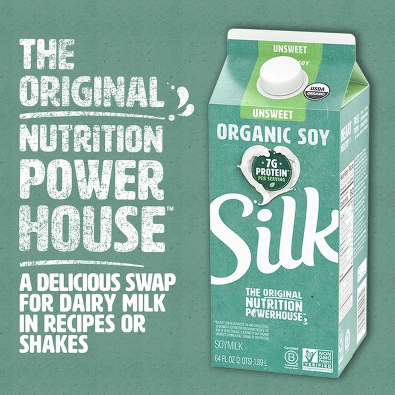 Silk Organic Unsweetened Soy Milk (64 Fl Oz) - Instacart