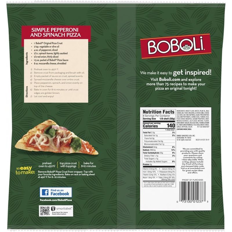 Boboli 12" Original Pizza Crust (14 oz) from ShopRite Instacart
