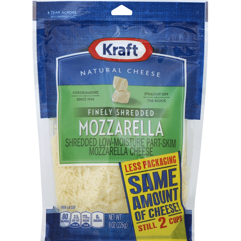 Kraft Finely Shredded Cheese, Mozzarella (8 oz) Instacart