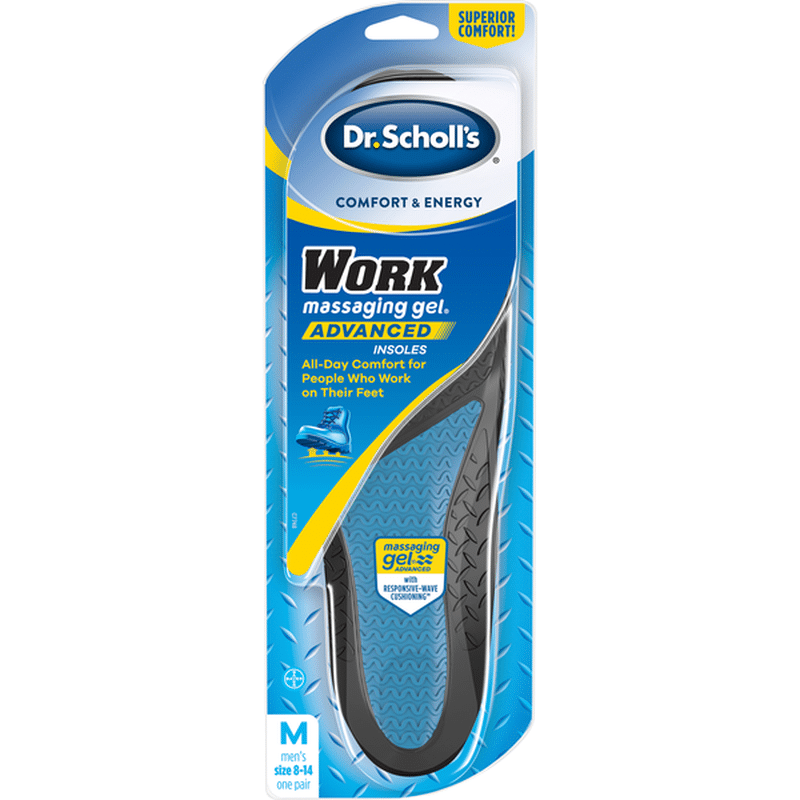 Dr. Scholl's Insoles, Massaging Gel, Advanced, Work, Men's (1 each ...