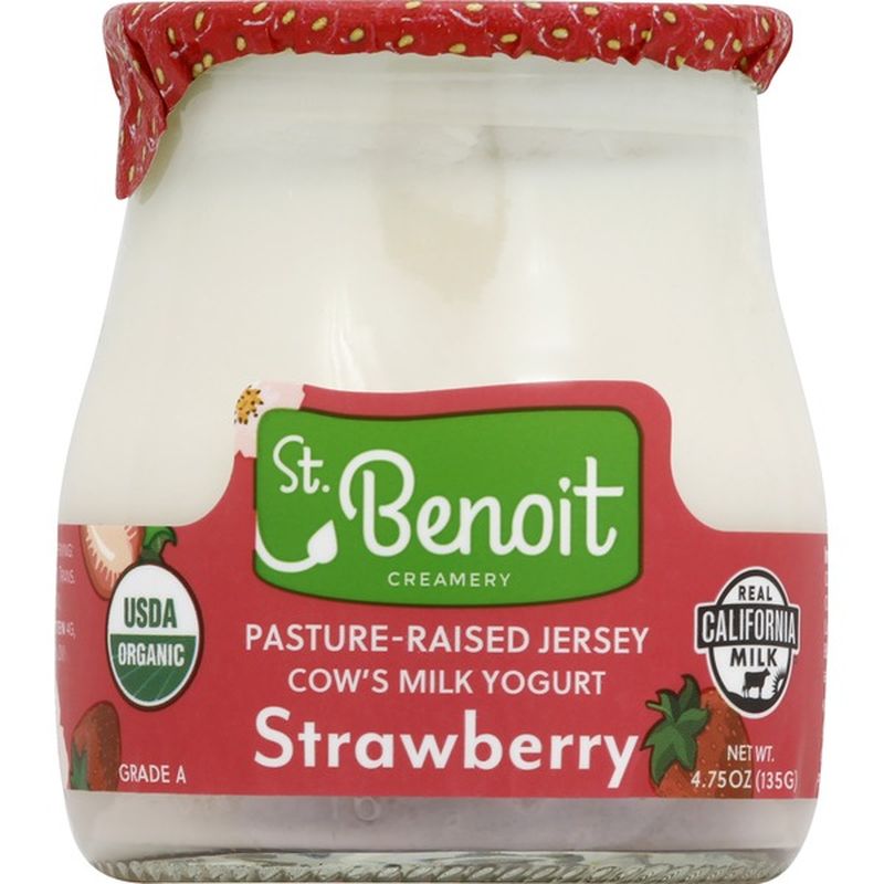 St. Benoit Yogurt, Jersey Cow's Milk, PastureRaised, Strawberry (4.75 oz) Instacart