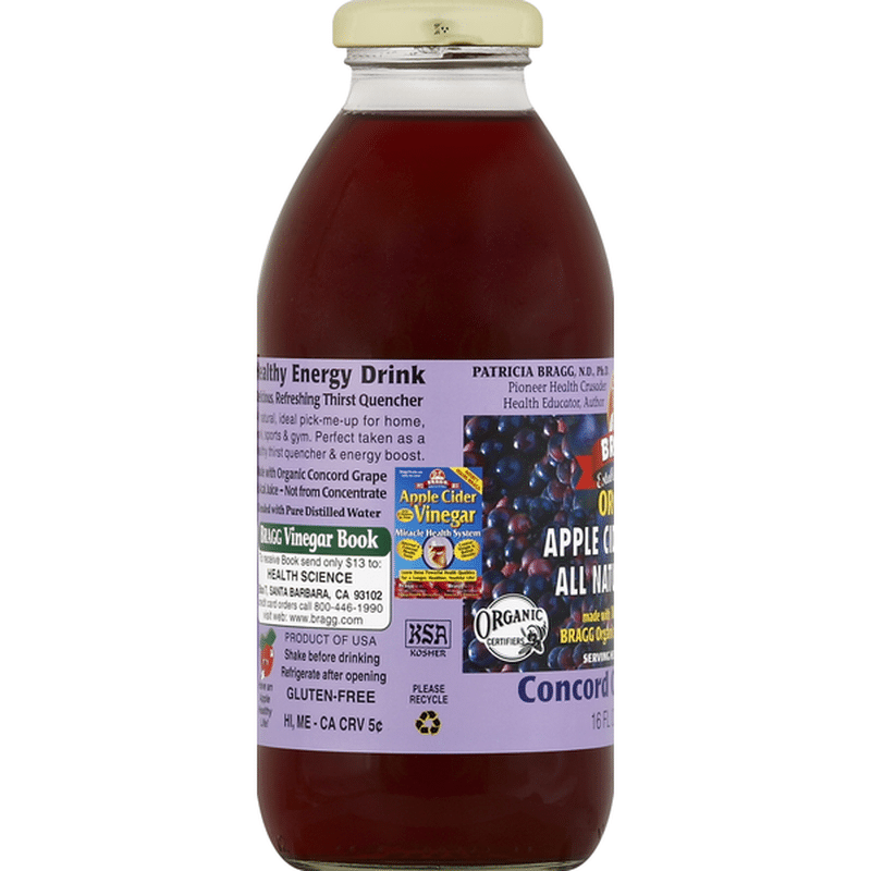 Bragg Apple Cider Vinegar Drink, Organic, Concord GrapeAcai (16 oz