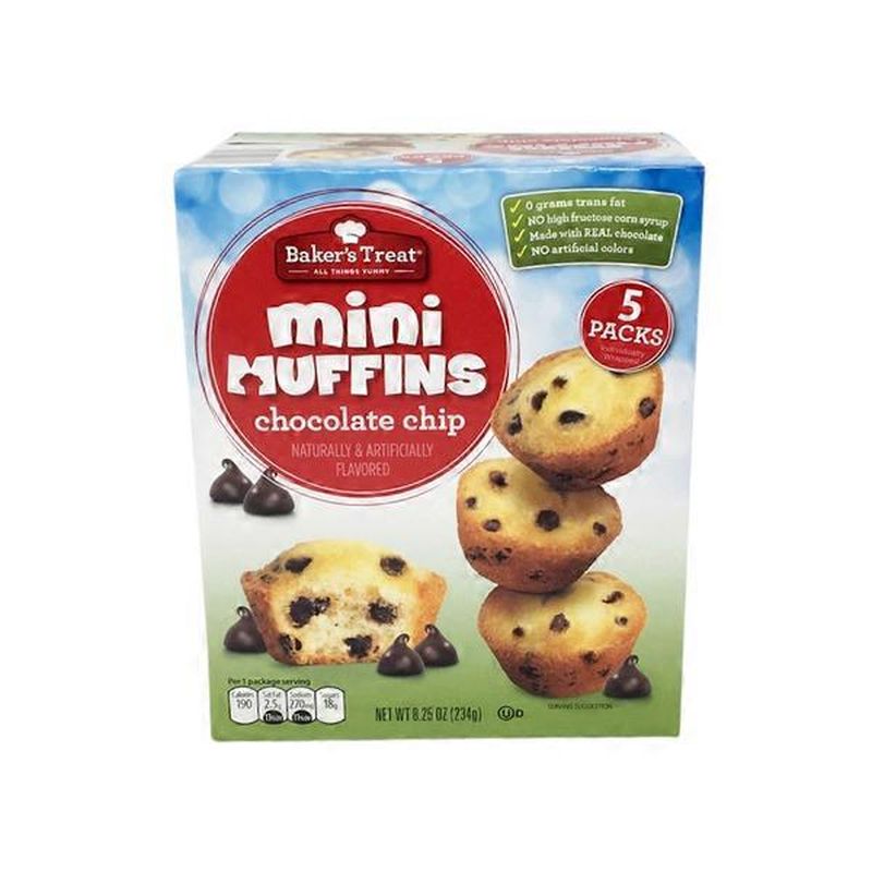 Baker's Treat Chocolate Chip Mini Muffins (8.25 oz) Instacart