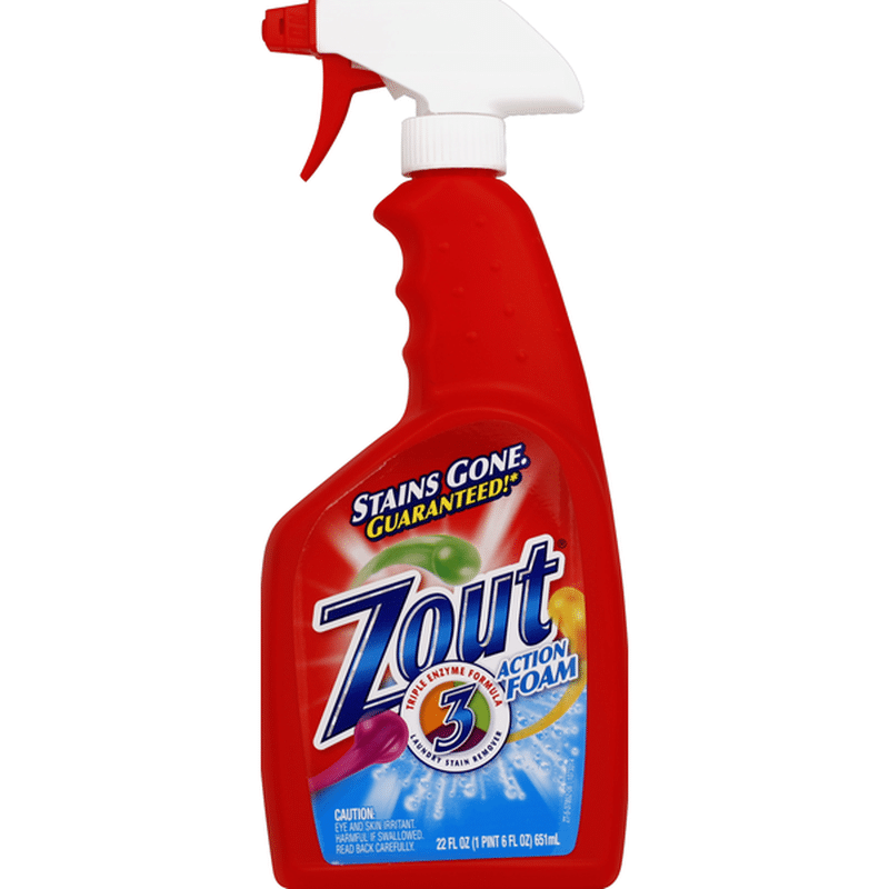 Zout Laundry Stain Remover, Triple Enzyme Formula, Action Foam (22 oz