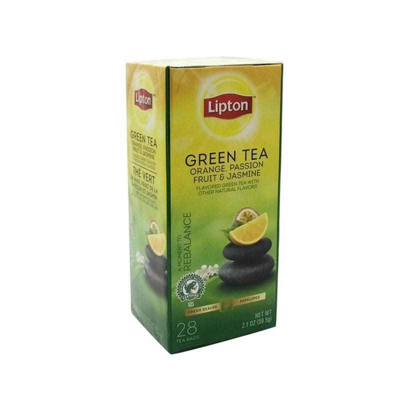 Lipton Green Tea, Orange, Passion Fruit & Jasmine Flavour Tea (28 1n