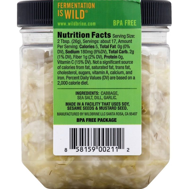Wildbrine Sauerkraut Salad, Dill & Garlic, Probiotic (18 oz) Instacart
