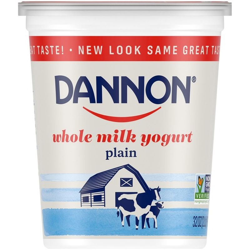 Dannon Whole Milk NonGMO Project Verified Plain Yogurt (32 oz) from