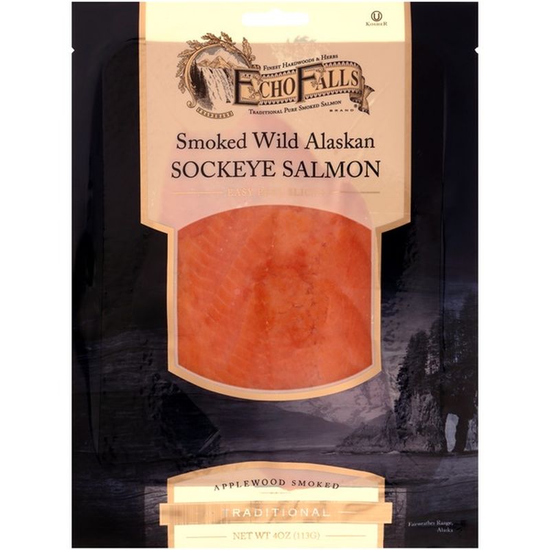 Echo Falls Traditional Applewood Smoked Wild Alaska Sockeye Salmon (4 oz) from Tom Thumb - Instacart