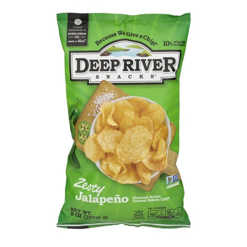 Deep River Snacks Kettle Cooked Potato Chips Zesty Jalapeno