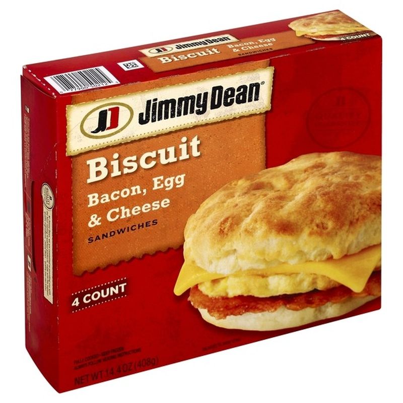 Jimmy Dean Bacon, Egg & Cheese Biscuit Sandwiches (3.6 oz) - Instacart