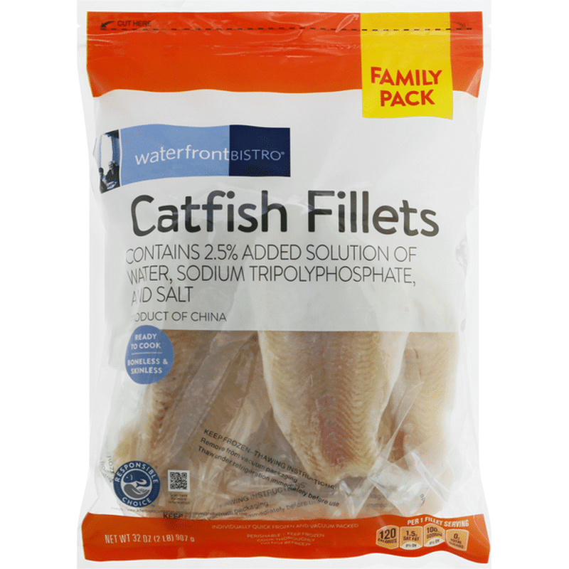Waterfront Bistro Catfish Fillets, Boneless & Skinless, Family Pack (32