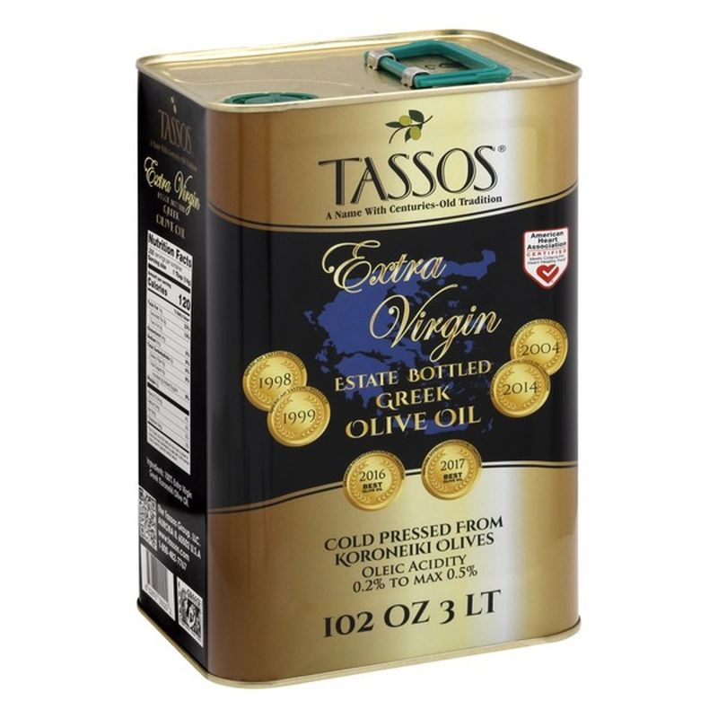 Tassos Olive Oil, Extra Virgin, Estate Bottled, Greek (102 oz) Instacart