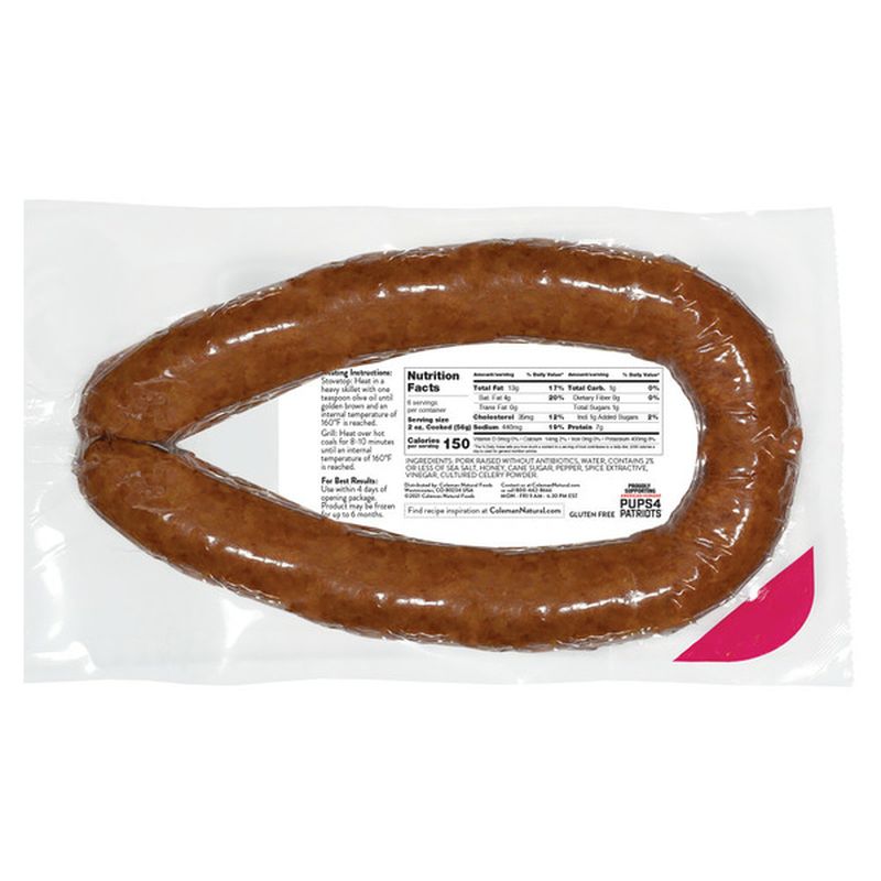 Coleman Uncured Sausage, Polish Kielbasa (0.75 lb) - Instacart