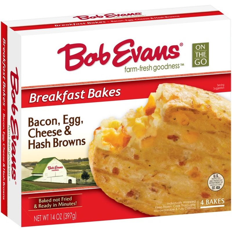 Bob Evans On the Go Breakfast Bakes Bacon, Egg, Cheese & Hash Browns (3 ...