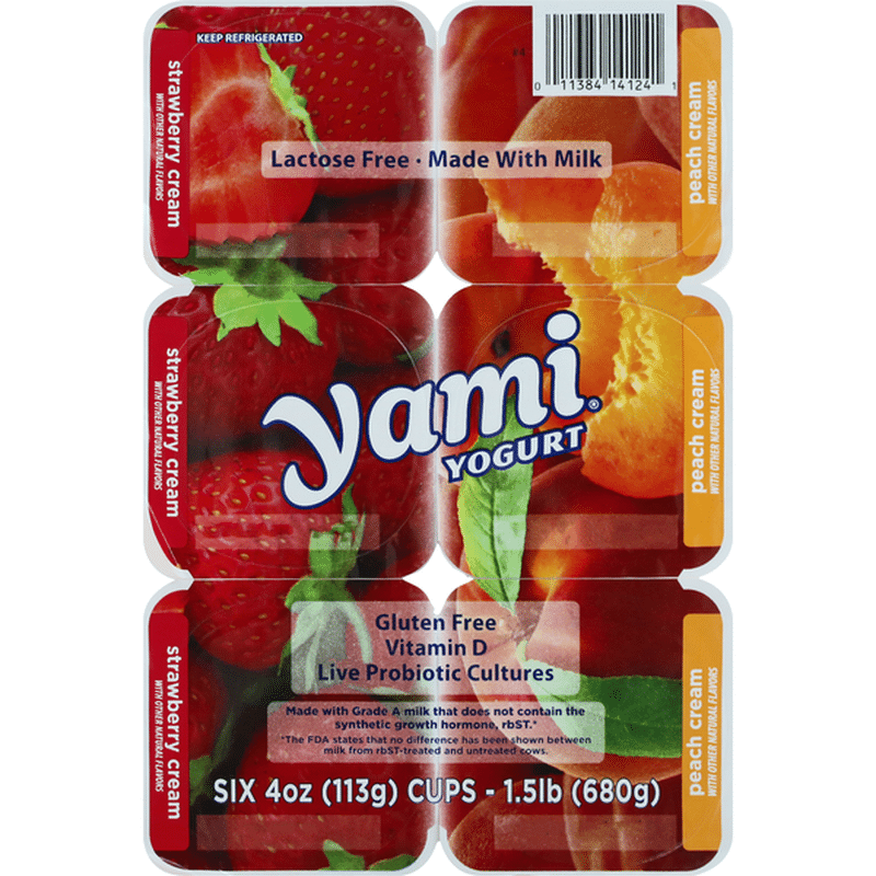 Yami Yogurt, Strawberry Cream/Peach Cream (6 oz) Delivery or Pickup